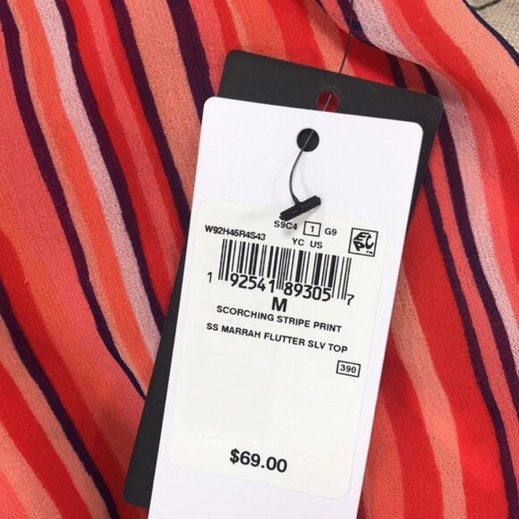 Guess Marrah Striped Flutter-Sleeve Top - Picture 5 of 7